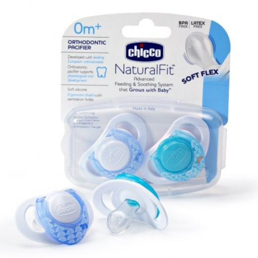 Chicco Soother Compact Blue (0-6M) Silicone 2 Pieces