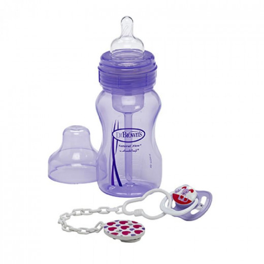 Dr. Brown’s Gift Set (Wide Neck Bottle /Pacifier /Clip) - Purple