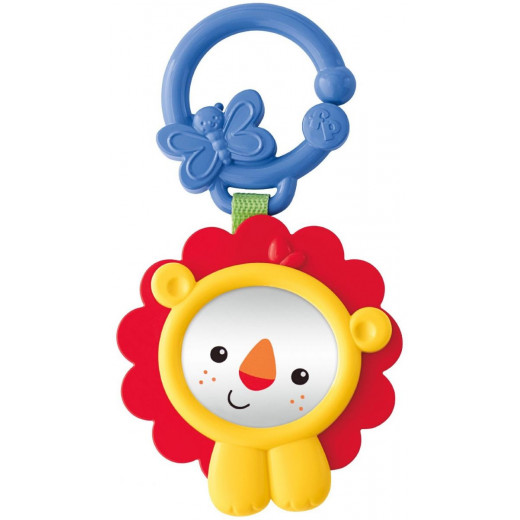 Fisher-Price Peek-a-Boo Lion Mirror Rattle Toy