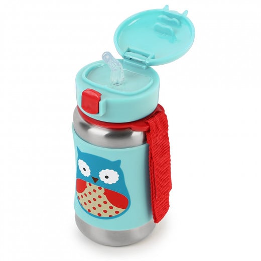 Skip Hop Zoo Stainless Steel Straw Bottle - Owl