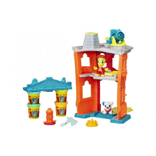 Play-Doh town firemen house