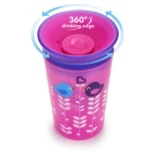 Munchkin Miracle 360 Deco Sippy Cup - 266 ml (Pink Bird)