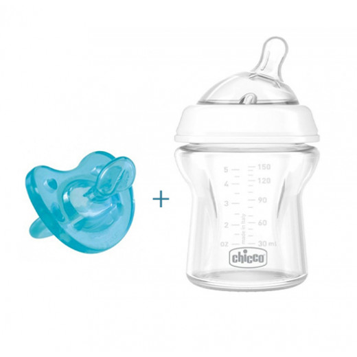 Chicco Natural Feeling bottle & Physio Soft Soother Silicone Offer - زهري