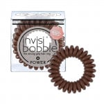 invisibobble POWER Hair Ties, Pretzel Brown, 3 Pack - Extra Strong Grip, Waterproof, Traceless - Perfect for Sports, Suitable for All Hair Types