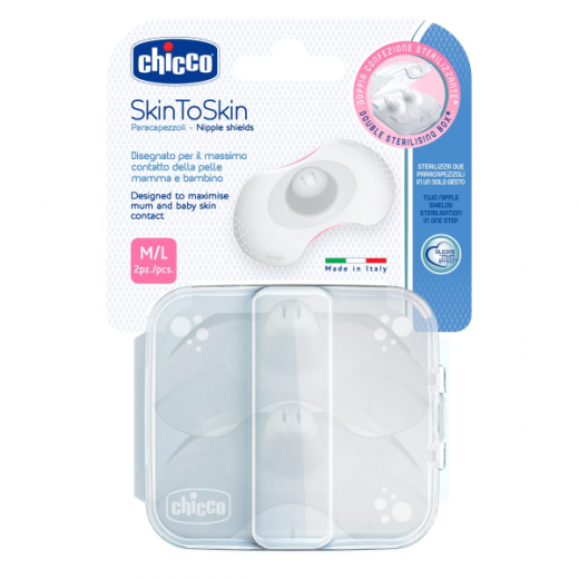 Chicco Skin To Skin Nipple Shields,2 Pieces, Medium/Large