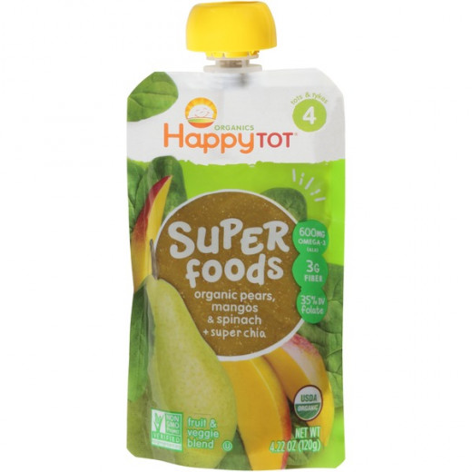 Happy Tot Organic Pears, Mangos & Spinach + Super Chia