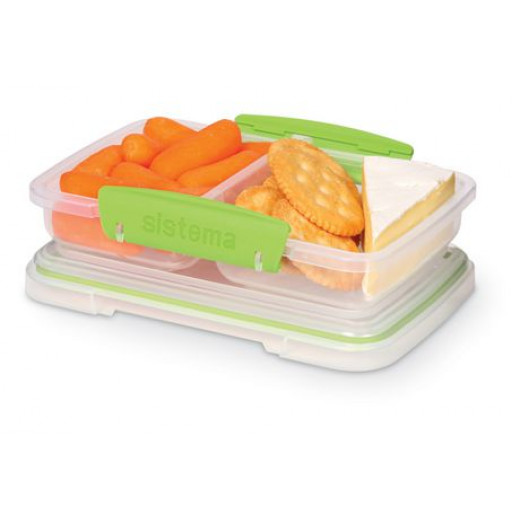 Sistema to Go 350ml Small Split Food Storage Container , Green