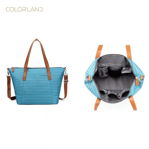 Colorland Avril Multi Functional Mummy Bag Diaper Bag - Blue Chevron