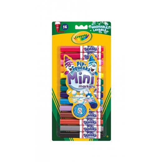 14 Crayola Pip-Squeaks Mini Washable Markers Felt Tip Colouring Pens, Pack of 14 - Ideal for Little Fingers