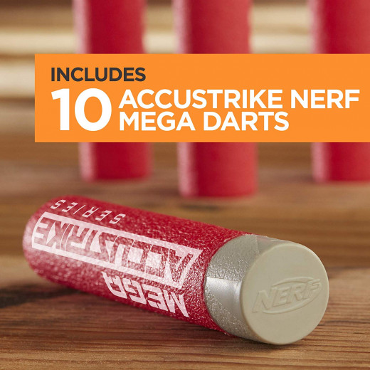 Thunderhawk Nerf AccuStrike Mega Toy Blaster - Longest Nerf Blaster - 10 Official AccuStrike Nerf Mega Darts, 10-Dart Clip, Bipod - For Kids, Teens, and Adults
