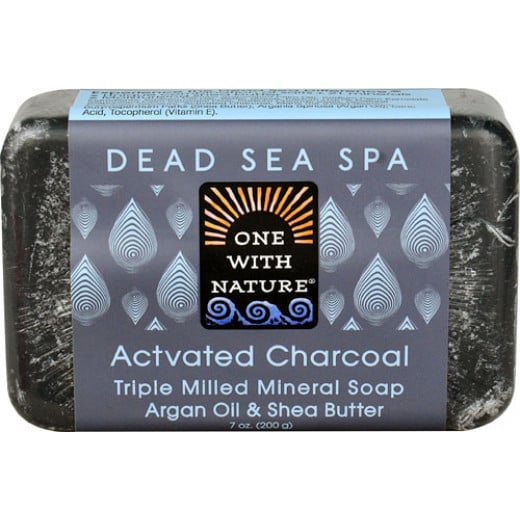 One With Nature Dead Sea Spa Mineral Soap Activated Charcoal 200 G