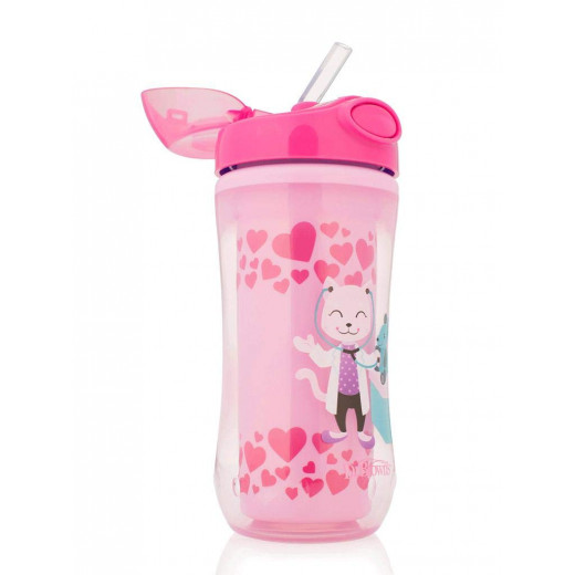Dr. Brown's Insulated Straw Cup - Pink (12m+), 300ml
