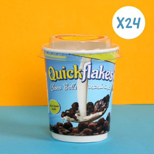 رقائق  ذرة مع حليب كرات الشوكولاتة من  كويك فليكس - علبة 24 كوب