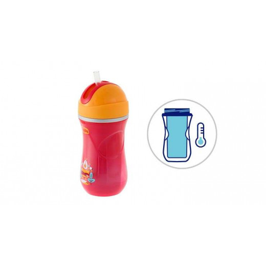 Chicco Sport Straw Cup with Insulating Wall, 14m + Blue