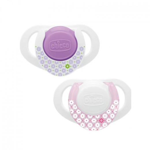 Chicco Physio Compact Pink 0-6 months, Silicone, 2 pieces