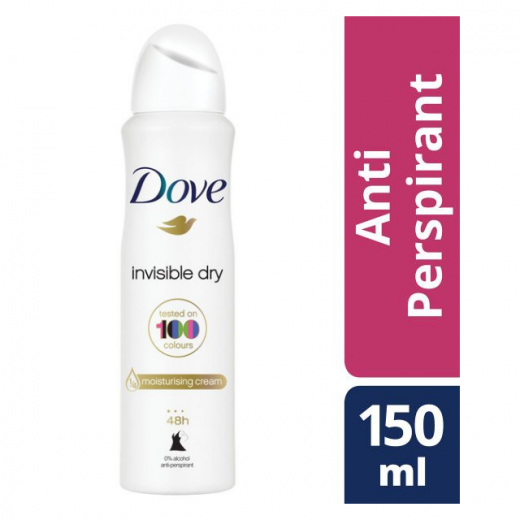 Dove Invisible Dry Spray Anti-Perspirant Deodorant 150ml (Made in Britain).