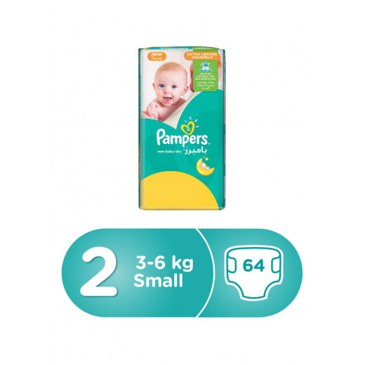 Pampers Diapers Size 2 (3-6 KG) Small 64 Counts
