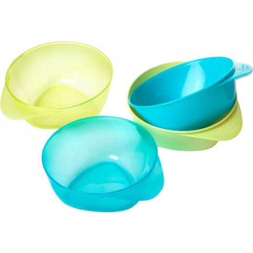 Tommee Tippee Easy Scoop Feeding Bowls x4 (Available in 2 Colors) - Green & Yellow