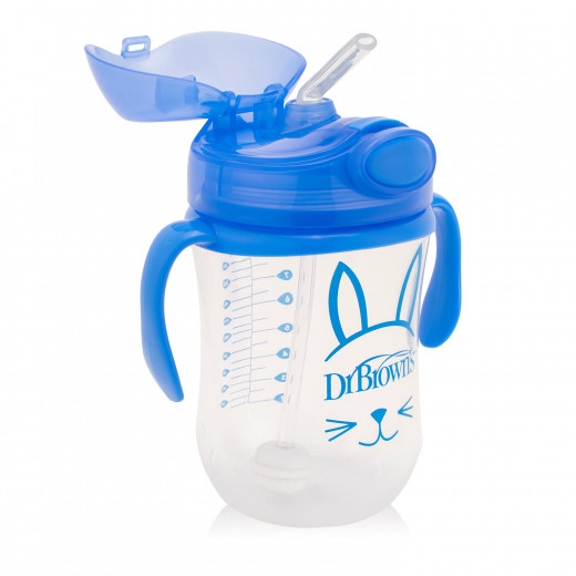 Dr. Brown's Baby's First Straw Cup w/ Handles, 270 ml, Blue