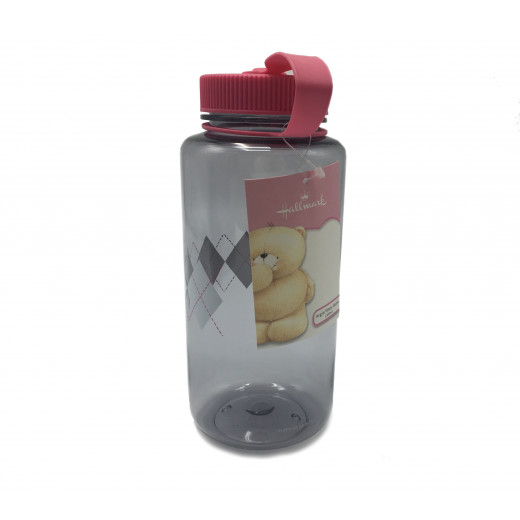 Hallmark Argyle Water Bottle, White and Black