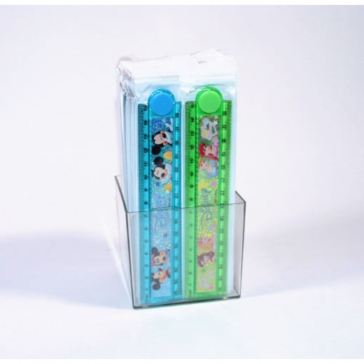 Mickey Mouse Plastic Ruler, 30 cm, Green or Blue - Blue
