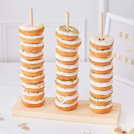 Ginger Ray - Donuts Cake Stand for Weddings & Parties 35 Donuts - Gold Wedding