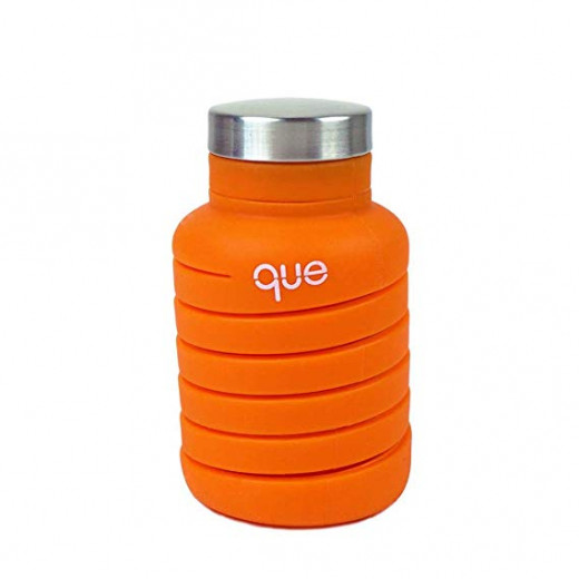 Que Collapsible Water Bottle, Sunbeam Orange, 355 ml