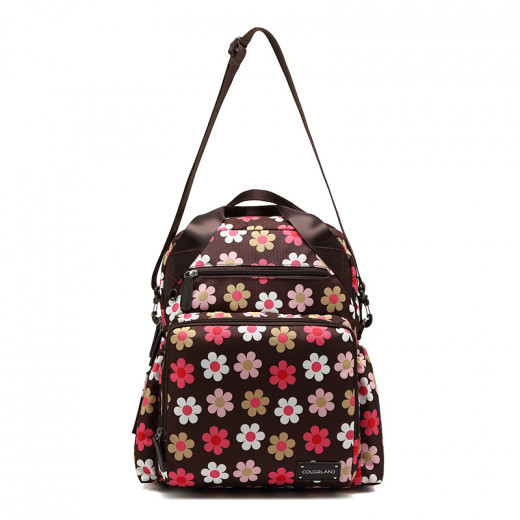 Colorland Diaper Bag Travel Backpack, Pink & Brown