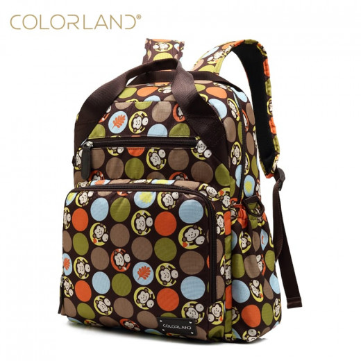 Colorland Diaper Bag Travel Backpack, Green & Brown