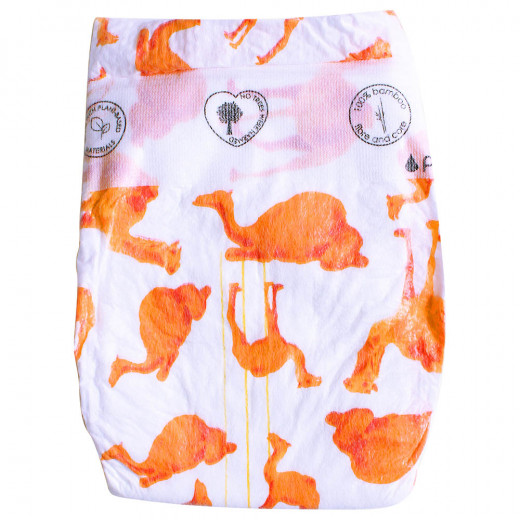 PureBorn Organic Nappy Size 1, Camel Print, 0-4.5 Kg, 34 Nappies, 0-4 Months