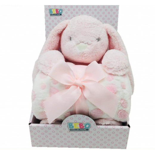 Nova  blanket with toys pink single rabbit 75x100cm