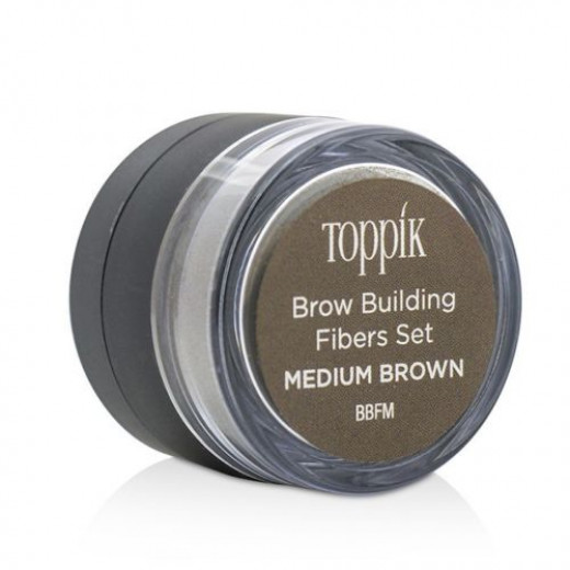 Toppik Brow Building Fiber Set, Medium Brown, 1 Each