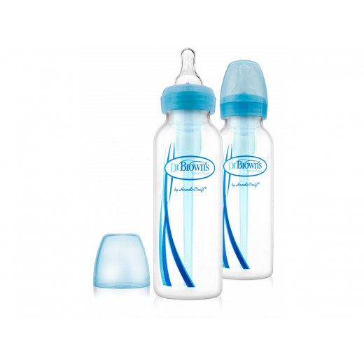 Dr. Brown's Standard-Neck Options Baby Bottle - Blue, 2-Pack,250 ml