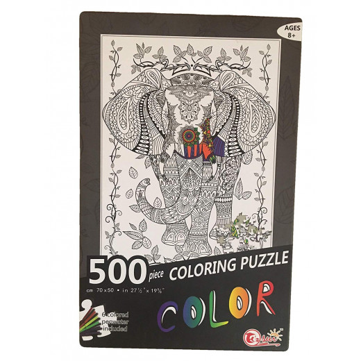 Coloring Puzzle 500 Pieces ( Elephant )