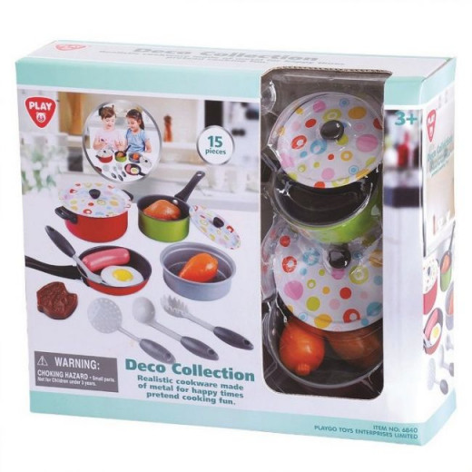PlayGo Deco Collection - 15 PCS (Metal Cookware)