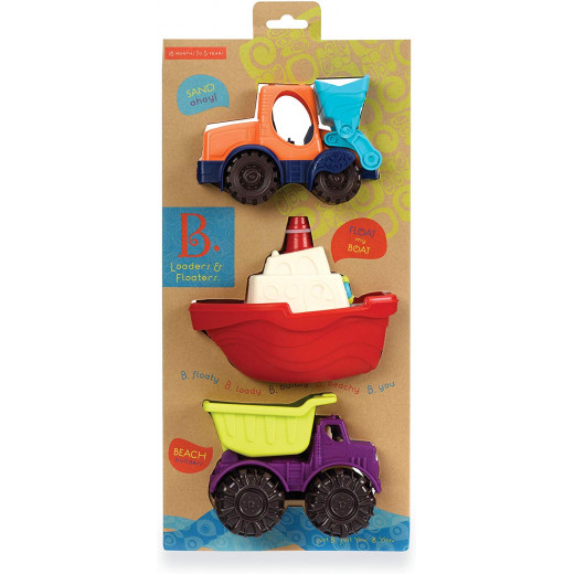 B. toys - Mini Toy Cars - Water & Sand Vehicles Beach Playset for Kids