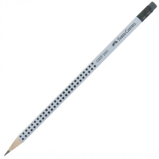 Faber Castell Blacklead Pencil Grip silver HB, 12 Pieces