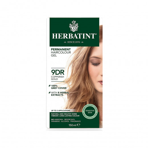Herbatint Number 9DR Copperish Gold Permanent Herbal Hair Colour Gel,150 ml