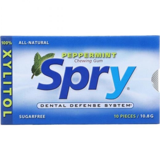 Spry Peppermint Gum with Xylito, 10 pieces