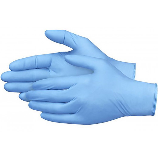 Leaders Blue Nitrile Meduim Gloves, 100 gloves