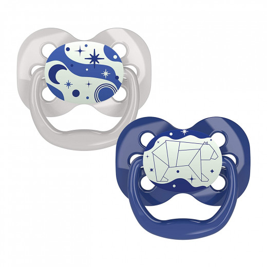 Dr. Brown's Advantage Pacifier - Stage 1, Glow in the Dark, 2-Pack, Blue, 0-6 m