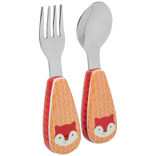 Skip Hop Toddler Utensils, Fork and Spoon Set, Fox
