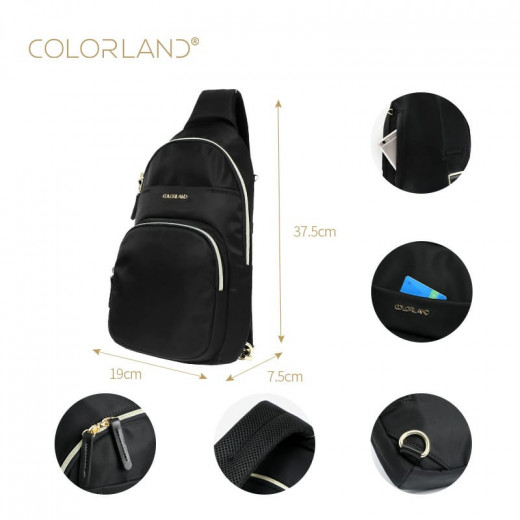 ColorLand Chest Shoulder Bag, Black