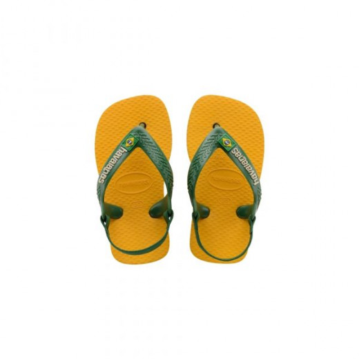 Havaianas Baby Flip Flops Brasil Logo Geel, Size 20