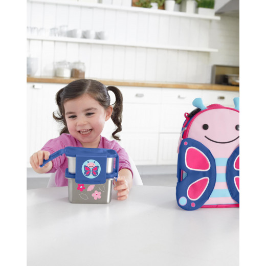 Skip Hop Zoo Stainless Steel Lunch Kit- Butterfly