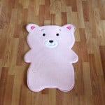 Kaison Cartoon Floor Mat, Pink Bear