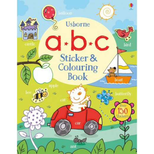 ABC Sticker and Colouring Book, 40 pages