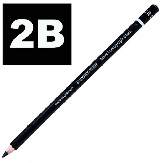Staedtler 2B Lumograph Pencils, Number 100, Black Color, 12 Pencils