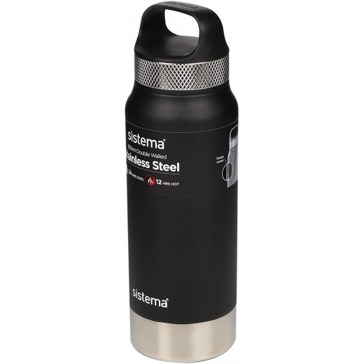 Sistema Bottle 650ml Stainless Steel - Black