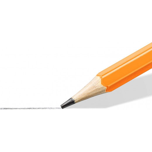طقم أقلام رصاص جرافيت نيون مع مبراة وممحاة من ستدلر ووبكس - برتقالي
